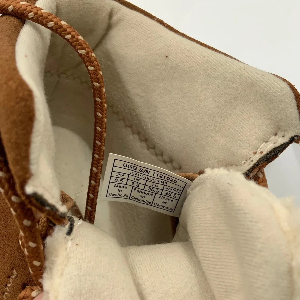 UGG Lakesider Heritage Mid Boots Chestnut Suede Shearling 1121020 Womens 8.5